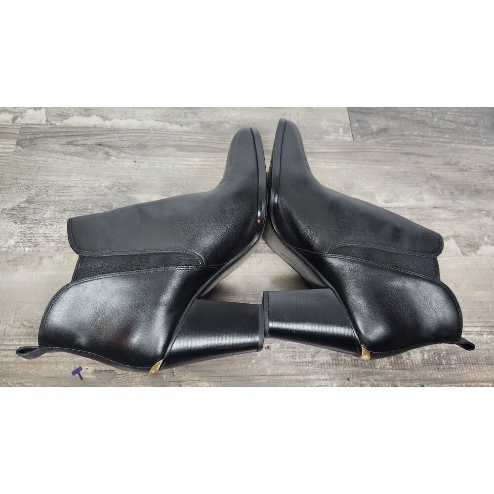 Michael Kors Women's Sz. 11M Black Leather Heeled Booties - Picture 6 of 8